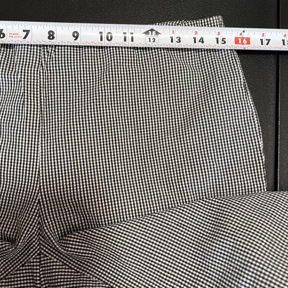 J Jill Premium BI Stretch Crop Pant 10 Black White Gingham Pull On Straight Cuff - Picture 8 of 11